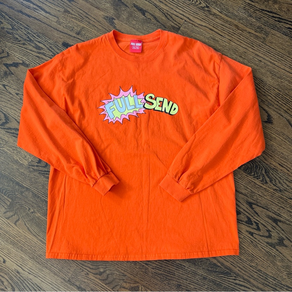 FULL SEND Orange Kapow Size Xl Long Sleeve Shirt - NELK BOYS -September Drop